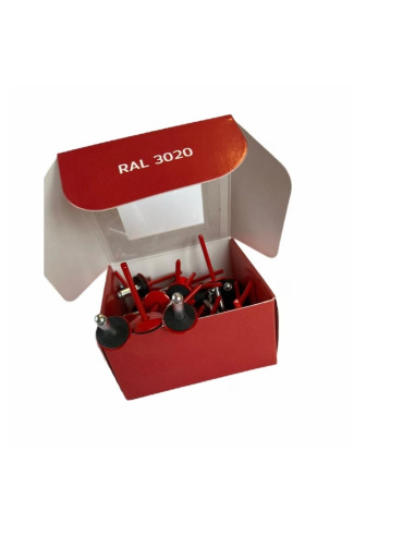 Set x 50 bucati Nituri cap lat vopsite electrostatic cu garnitura EPDM RAL 3020 Traffic Red 4.8x20x16mm (aplicatie fibrociment)